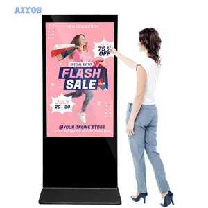 Nokta satış 43 55 inç kapalı dokunmatik ekran bilgi Kiosk dikey reklam ekranı dijital tabela reklam oynatıcı mağaza için