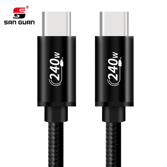 2M USB-C to USB-C Cable 240W Fast Charge & 480Mbps Data Sync, 5A Nylon Braided Durable with Pro Flex Design