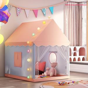 Tente ronde en tissu pour enfants mignons tente de théâtre d'intérieur pour garçons et filles-princesse château maison de rêve tente de cadeau de noël - Product Image 1