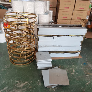 Top Dia 2 pies círculo redondo brillante oro inoxidable boda flores soporte evento MESA CENTRO DE MESA - Product Image 6