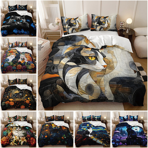 <span class=keywords><strong>Picasso</strong></span> gato abstracto calcomanía textura impresa ropa de cama lindo Animal funda nórdica conjunto - Product Image 2