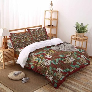 Weihnachten Neujahr Dekor Weiche Luxus Schlafzimmer King <span class=keywords><strong>Size</strong></span> Bettlaken Set individuell bedruckte 4 Stück Bettdecke Bettwäsche-Set - Product Image 5