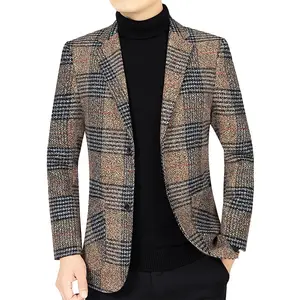 GZ12 bahar sonbahar moda adam ekose takım elbise ceketler erkekler için eğlence Blazer takım tasarım