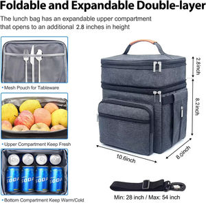 מכירת חיסול! תיק צידנית איכותי במיוחד, עשוי אוקספורד 600D, יוקרתי, אופנתי, עמיד, רך, פרימיום, עמיד למים, בעל ארבע שכבות תרמיות, קל משקל. - Product Image 3