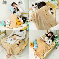 Usine en gros dessin animé animaux sieste polaire en peluche couverture enroulable couverture bébé tissé Techniques taille climatisation