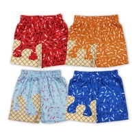Shorts de bain personnalisables Longlv en tricot d'été imprimé avec des motifs de glaces et de confettis, pour un look assorti unisexe, en nylon/coton