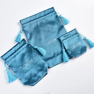 Bolsas de Joyería de Satén con Cordón y Borlas de Buena Calidad, Embalaje para Caja de Joyería - Product Image 3