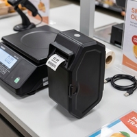 Impresora de Etiquetas Térmicas Directas LP-562 de 62 mm con Rebobinador Automático de Papel Protector, USB y Serial para Logística Minorista