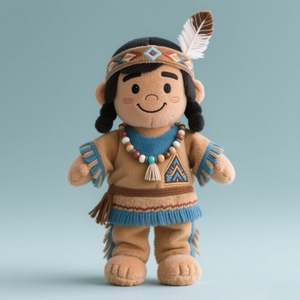 Tùy Chỉnh <span class=keywords><strong>Native</strong></span> <span class=keywords><strong>American</strong></span> Tribal Búp Bê Sang Trọng Đồ Chơi Mềm Mại Với Thêu Chi Tiết Cho Văn Hóa Trang Trí Và Quà Tặng - Product Image 5