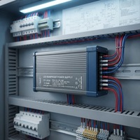Alimentation à découpage LED 10A, sortie unique 12V 50/60Hz, entrée 100-250VAC, alimentation CC 400W pour montage sur rail DIN, usage industriel