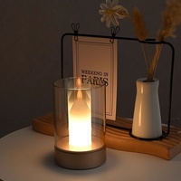 Lampe de table romantique à lumière de bougie pour restaurants, bars, dîners en plein air, éclairage d'ambiance intégré