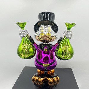 Escultura de Resina Personalizada del Pato Donald en Color Champán Brillante, Modelo de Amor para Estatua Artística, Decoración del Hogar - Product Image 1