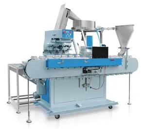 High speed Automatic double color bottle cap printing, bottle cap logo pad printing machine