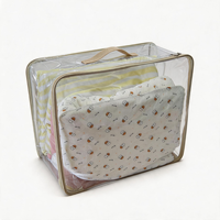 Sac à fermeture éclair en PVC polyvalent, transparent, pour le rangement à domicile, les voyages, le camping, imperméable, durable, estampage à chaud, réutilisable, taille personnalisable