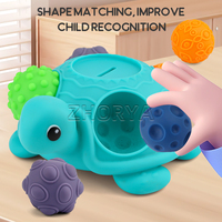 Juguetes Educativos Montessori para Bebés Zhorya, Bloques Sensoriales de Silicona Suave en Forma de Tortuga, Juguetes Apilables para Ahorrar Dinero