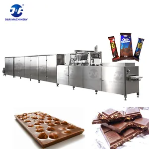 PLC Full Automatic Chocolate Moulding Production Line with Servo Driven Chocolate Making Machine and Automatic Biscuit Device