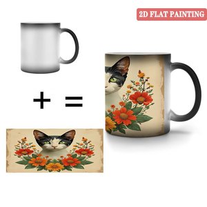 Frosted Black 11oz <b>Ceramic</b> <b>Mug</b> Heat Color Changing Drinking Cup Graduation Souvenir Gift - Product Image 4