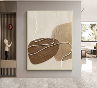 Décoration de salon, peinture à l'huile abstraite texturée faite à la main, art mural sur toile, image minimaliste, acrylique encadré
