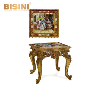 Glamour Style Baroque Français Palais Courtois Vie Peinture À <span class=keywords><strong>L</strong></span>'huile Porcelaine Décorative avec Table Basse Rectangulaire En Cuivre - Product Image 4