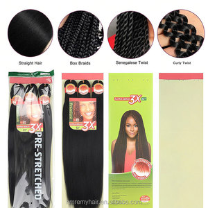 Precio de Fábrica, Cabello Sintético Preestirado de 52 Pulgadas, 3X, para Trenzas a Baja Temperatura, No Inflamable, Fácil de Trenzar, <span class=keywords><strong>Extensiones</strong></span> de Ganchillo Jumbo - Product Image 5