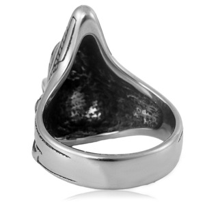 yunnique Anubis God Wolf Head <b>Titanium</b> Steel <b>Ring</b> Men's Fashion Jewelry Gift Ancient Egypt Style Animal Shape <b>Ring</b> - Product Image 4