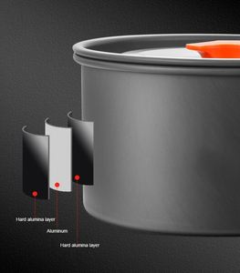 Tùy chỉnh siêu nhẹ di động ngoài trời Cookware Set nhiều phong cách Backpacking gấp Pan nồi bát Anodized dã ngoại cắm trại - Product Image 5