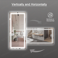 Miroir Mural Moderne pour Salon, Miroir LED Intelligent Anti-Buée Pleine Longueur pour Chambre à Coucher