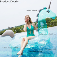 Équipement de bord de mer populaire sur Instagram, licorne gonflable, lit de piscine d'eau flottante avec poignée, 1 pièce