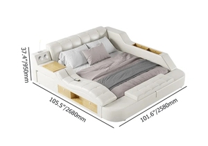 Canapés-lits pas chers Nova pour salon, multifonctionnels, tout-en-un, lit intelligent avec rangement, lit rembourré en tissu avec USB, nouveau lit-1 Multi - Product Image 4