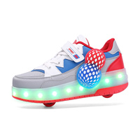 Wenkuang – Patins à roulettes amovibles à 2 roues pour enfants et adultes, de qualité supérieure et à prix imbattable, avec roues lumineuses LED