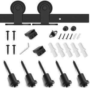 Herrajes <span class=keywords><strong>para</strong></span> puerta corredera de Granero, estilo rústico, acero al carbono - Product Image 1