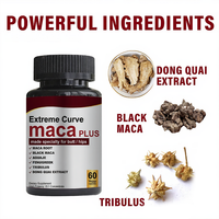 Cápsulas Maca Plus 7500mg, Potenciador de Glúteos, Reafirmante de Cadera con Raíz de Maca, Vitaminas para Aumentar Glúteos, Curvas Extremas para Mujeres, 60 Unidades