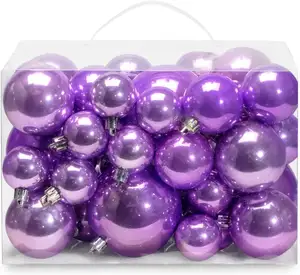 Décorations d'arbre de Noël en plastique mat 6cm 12pcs personnalisées Ornements décoratifs boule de Noël