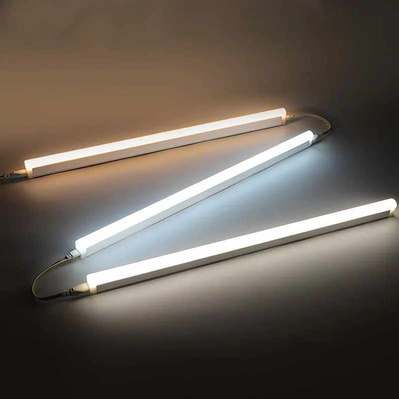 Iluminação fluorescente para carcaça, 1ft 2ft 3ft 4ft 5ft, fixação integrada t5 t8 led, tubo de luz linear