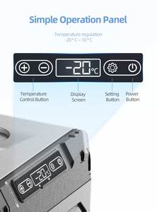 Nevera portátil de doble zona de 35/45/55L con compresor para coche, camión, camping, mini refrigerador y congelador. - Product Image 6