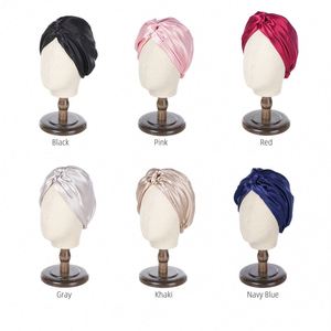 Bonnet double couche en pure soie pour femme, turban de nuit, bandeau pour cheveux, cadeau promotionnel - Product Image 1