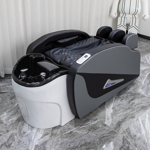 Sillón Eléctrico para Lavado de Cabello, Cama de Peluquería con Vapor, Sillón de Spa de Belleza, Cuero PU Gris Oscuro - Product Image 4