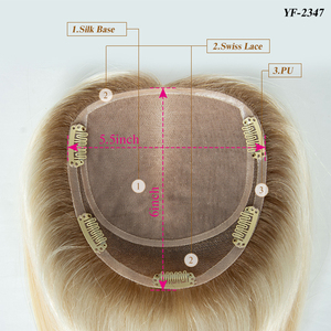 Base de soie cheveux Topper 5.5 "* 6" dentelle Topper cheveux humains pour les femmes européenne vierge cheveux Topper <span class=keywords><strong>avec</strong></span> délié naturel - Product Image 6