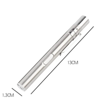Stylo médical rechargeable par USB blanc jaune mini lampe de poche portable pour soins infirmiers lampe torche LED avec clip en métal pour le camping