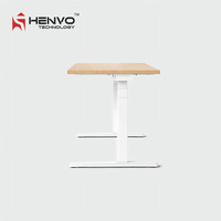 Bureau debout électrique Henvo à double moteur, ergonomique, extensible, en acier, contemporain, anti-collision, modulaire, réglable en hauteur pour le bureau