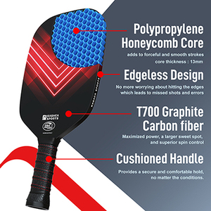 Fibre de carbone Edgeless Pickleball Paddle Confort Coussin Grip 13mm Nid d'abeille Thermoformé Vente en gros - Product Image 2