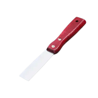 Spatule de cuisine en acier inoxydable avec manche en bois rouge durable, outil de restauration pour gril Teppanyaki, racloir à pâte et pelle