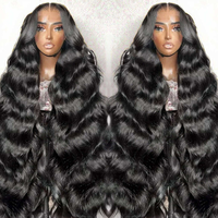 Pelucas de Cabello Humano con Frente de Encaje Sin Pegamento, Cabello Brasileño, Pelucas Sin Pegamento 5x5, Peluca Sin Pegamento de Cabello Humano Brasileño Virgen con Ondas Suaves