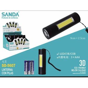 ไฟฉาย LED ซานด้า 9 ซม. X 2.5 ซม. พร้อมแบตเตอรี่ 3 ก้อนแบบชาร์จไฟได้สำหรับใช้งานกลางแจ้ง - Product Image 2