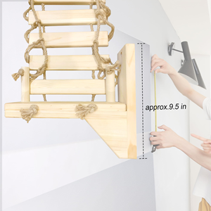 Structure murale moderne pour chat en bois avec pont souple, arbre à chat, jouet pour chat, échelle murale pour animaux de compagnie - Product Image 5