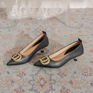 Zapatos de Tacón Alto de Cuero Vegano para Mujer, Ecológicos, para Fiesta u Oficina, con Tacón Grueso y Forro Transpirable para Todo el Día - Product Image 2