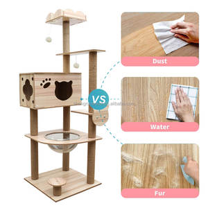 Arbre à chat multifonction pas cher, grand arbre à chat en bois avec plateforme multi-niveaux - Product Image 2