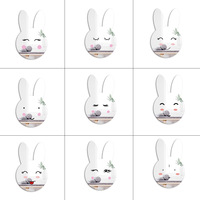 Autocollants Muraux Miroir 3D Lapin en Acrylique pour Chambres d'Enfants, Décoration Murale DIY Écologique et Autocollante pour Chambre et Salle de Bain