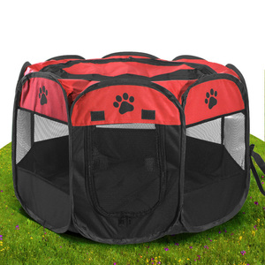 Meilleures ventes transfrontalières : Tente octogonale pour animaux de compagnie, enclos respirant, cage pour chien, maison pour animaux, cage pour chat, toutes saisons, motif empreintes de pattes - Product Image 6