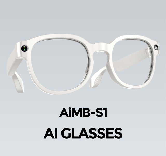 AIMB S1 Smart Glasses With 5MP Camera Anti Shake Video Capture Voice Recording AI Real Time Translation Touch Control
